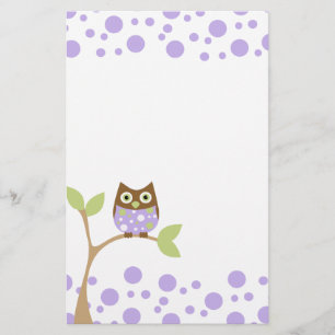 Lila Baby-Eule Briefpapier