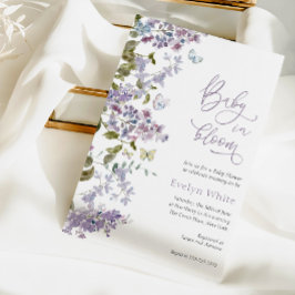 Lila Baby in Bloom Baby Dusche Einladung