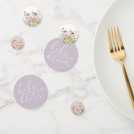 Lila Baby in Blümflora Wildblume Kinderdusche Konfetti