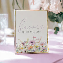 Lila Baby in Blütendusche Wildblume Gefallen Unter Poster