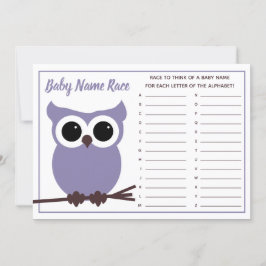 Lila Baby Name Race Baby Duschspiel Einladung