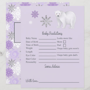 Lila Baby-Shower-Ratschlag für das Polar-Bären
