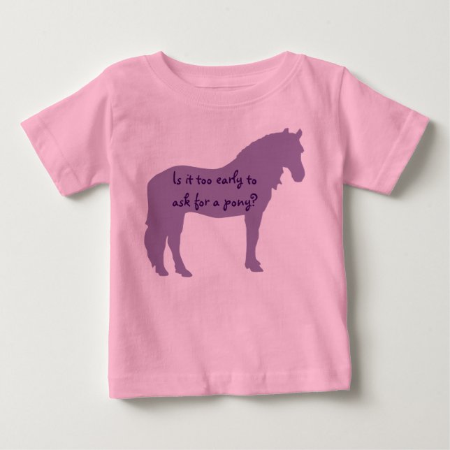 Lila Baby Will Pony Baby T-shirt (Vorderseite)
