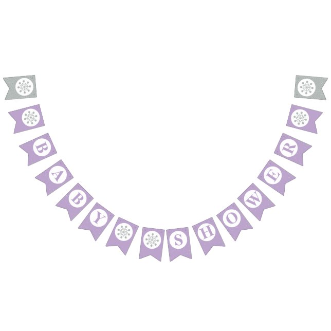 Lila Babydusche - Jagdfahnen - Girl Baby Shower Wimpelkette (Alle)