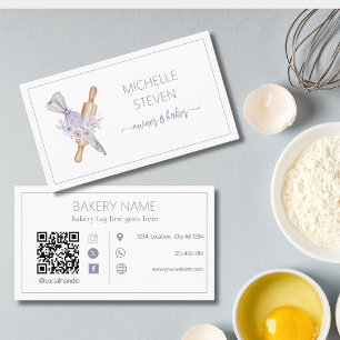 Lila Bäckerei - Flora und Fauna Business Card Visitenkarte