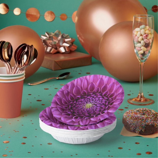 Lila Ball Dahlia Floral Pappteller (Multi)