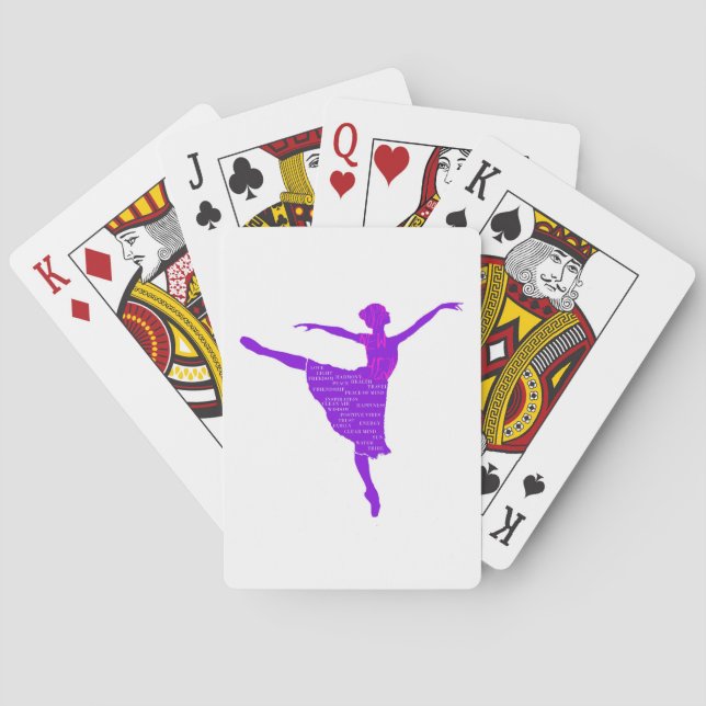 Lila Ballerina Poker Spielkarten (Rückseite)