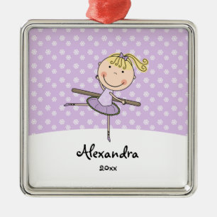 Lila Ballerina-Schneeflocke-personalisiertes Ornament Aus Metall