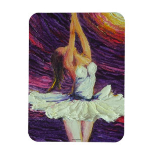 Lila Ballerina-Tanzen-Magnet Magnet