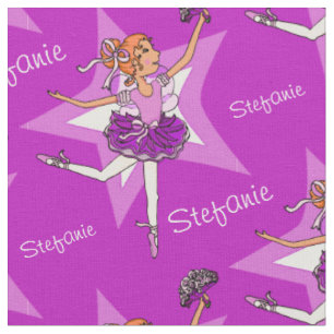 Lila Ballerinas tanzende individuelle Name Stoff