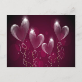 Lila Ballons Postkarte