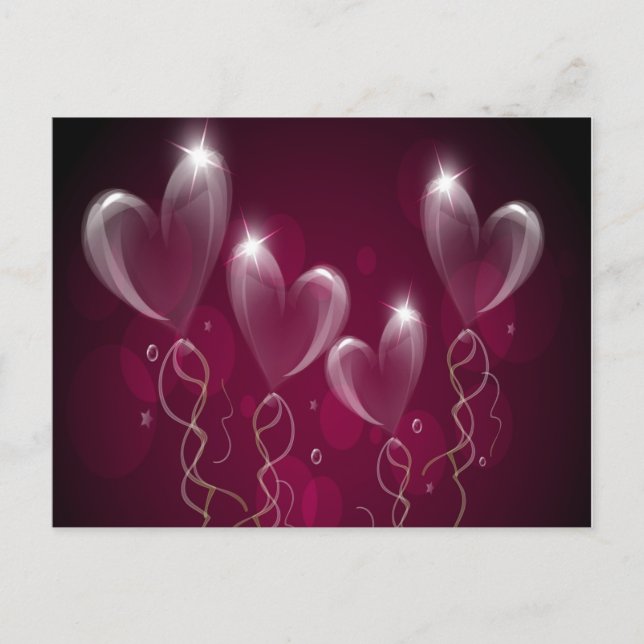 Lila Ballons Postkarte (Vorderseite)