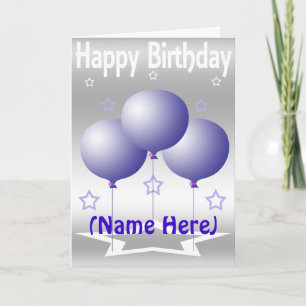 Lila Balloons und Sterne Karte