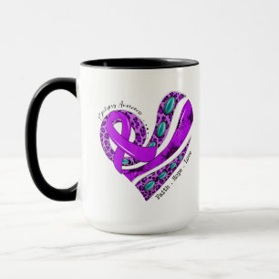 Lila Band Herz Epilepsie-Bewusstsein Tasse