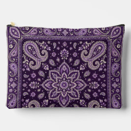 Lila Bandana Paisley große Reißverschlusstasche Zubehörtasche