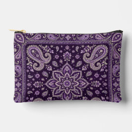 Lila Bandana Paisley kleine Reißverschlusstasche Zubehörtasche