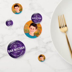 Lila Bar Mitzvah Foto Silver Foil Konfetti