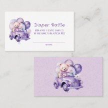 Lila Bärenballons Car Girl Diaper Raffel