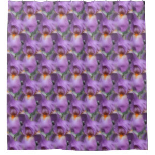 Lila Bartiris-Blumen-Naturmuster Duschvorhang