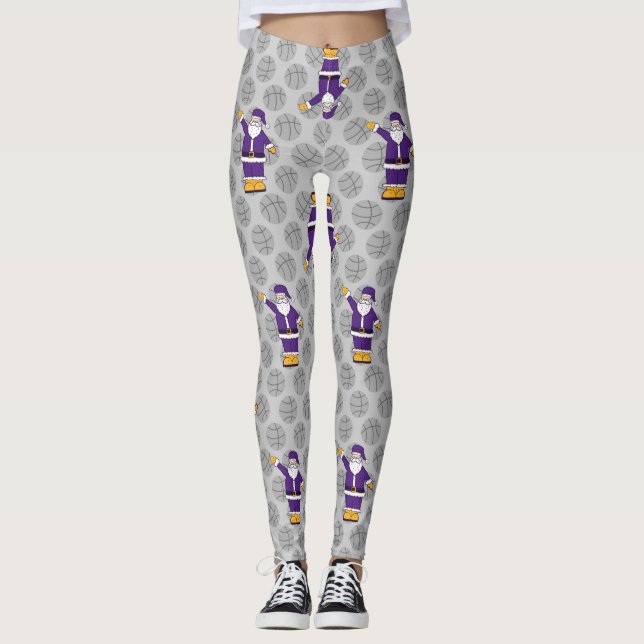lila Basketball-Basketballschuh Leggings (Vorderseite)