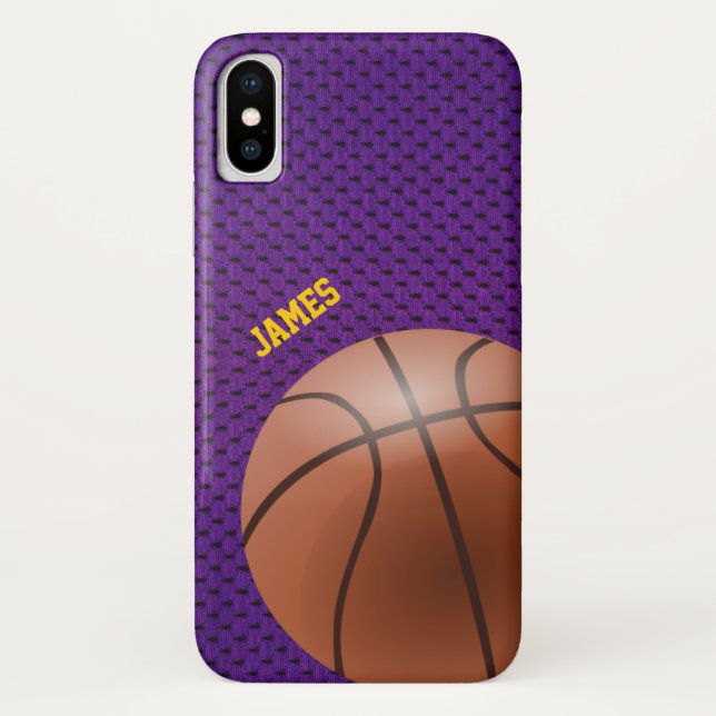 Lila Basketball Case-Mate iPhone Hülle (Rückseite)