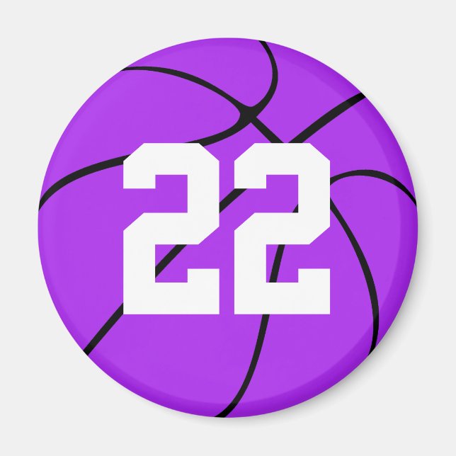 Lila Basketball Custom Jersey Number Magnet (Vorne)