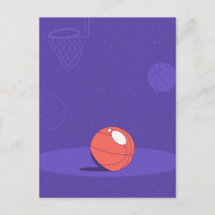 Lila Basketball Feiertagspostkarte