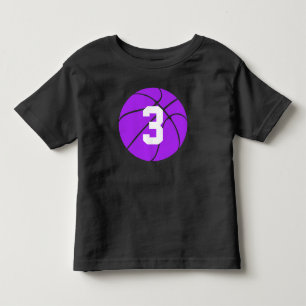 Lila Basketball Kid Custom Jersey Nummer Kleinkind T-shirt