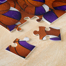 lila Basketball-Mannschaftsfarben personalisiert