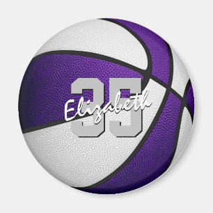 lila Basketball-Mannschaftsfarben personalisiert Magnet