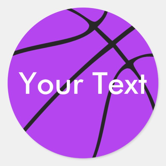 Lila Basketball-Teamname / Textkleber Runder Aufkleber (Vorderseite)