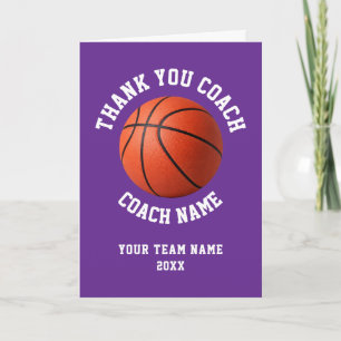 Lila Basketball-Trainer-Team-Würdigung Dankeskarte