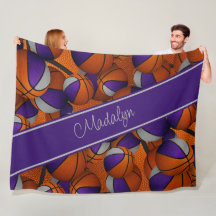 lila Basketballmuster für Mädchen personalisiert