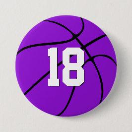 Lila Basketballspielnummer oder Briefe Sport Button