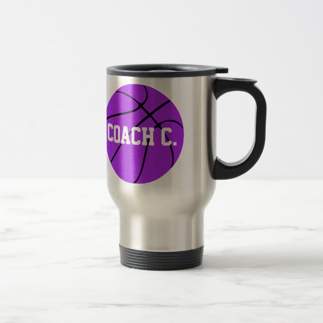 Lila Basketballtrainer Reisen Tasse (Rechts)