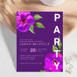 Lila Bat Mitzvah Floral Watercolor Kühne Modern Begleitkarte<br><div class="desc">Seien Sie stolz, freuen Sie sich und feiern Sie diesen Meilenstein Ihres Lieblings-Bat Mitzvah mit diesem raffinierten, personalisierten Beilage mit zusätzlichen Informationen zu Ihrem Event! Eine schicke, atemberaubende, lila, rosa, florale Aquarellfarbe mit schlichter, moderner San-Serifenart überlagert einen lila Pflaumenhintergrund. Personalisieren Sie den benutzerdefinierten Text mit dem Namen, Datum und Veranstaltungsort...</div>