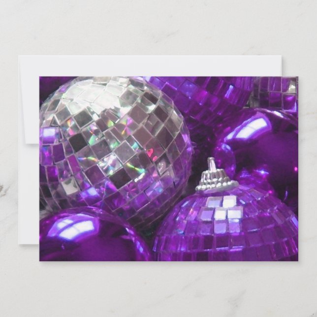 Lila Baubles Einladung (Vorderseite)