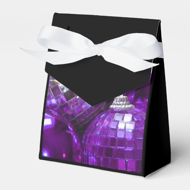Lila Baubles favorisieren schwarze Box Geschenkschachtel (Vorderseite)