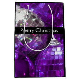 Lila Baubles Frohe Weihnachtsmittel schwarz Mittlere Geschenktüte