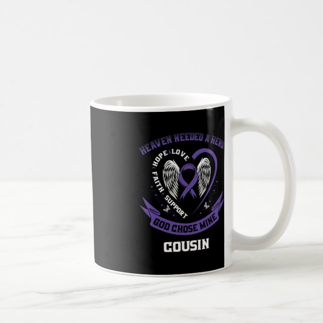 Lila Bauchspeicheldrüsenkrebs-Bewusstseinsband Cou Kaffeetasse (Rechts)