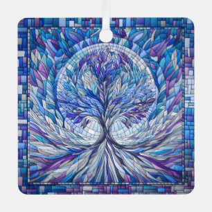Lila Baum der Ruhe Mosaikkunst Ornament Aus Metall