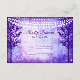 Lila Baumsaitenlichter Hochzeitskarten RSVP Karte