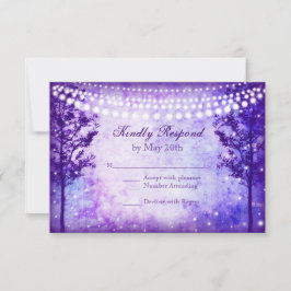 Lila Baumsaitenlichter Hochzeitskarten RSVP Karte