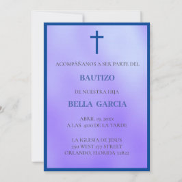Lila Bautizo Einladung/Taufe Einladung