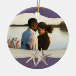 Lila Beach Starfish Foto Keramikornament