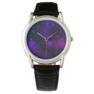 Lila beflecktes Glas-Uhr durch Julie Everhart Armbanduhr