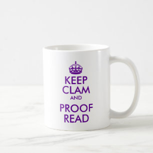 Lila Behalt Clam und Proof Read Kaffeetasse