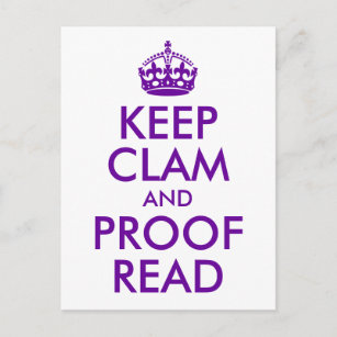 Lila Behalt Clam und Proof Read Postkarte