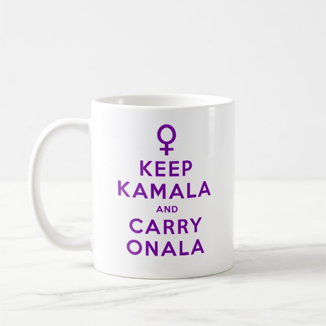 Lila Behalten Kamala und Carry Onala Kaffeetasse (Links)