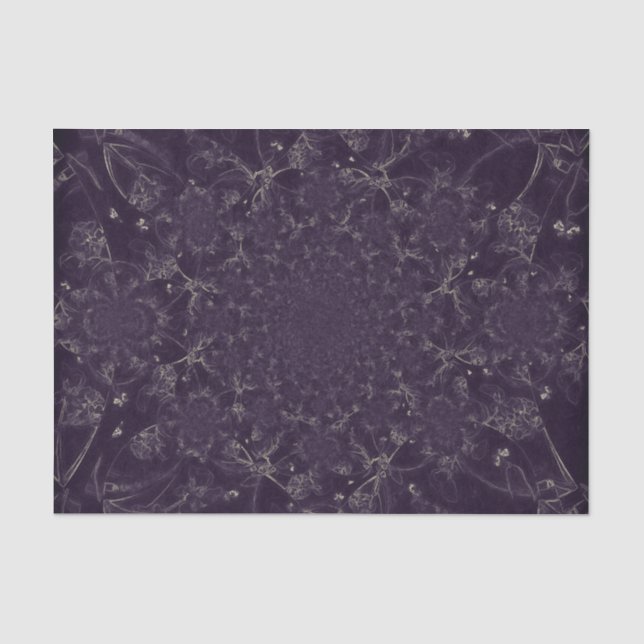 Lila beige Kaleidoskop-Fraktal-Muster Seidenpapier (Vorderseite)